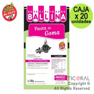 PASTA BALLINA DE GOMA COLOR NEGRO 500GRS 20 x 1